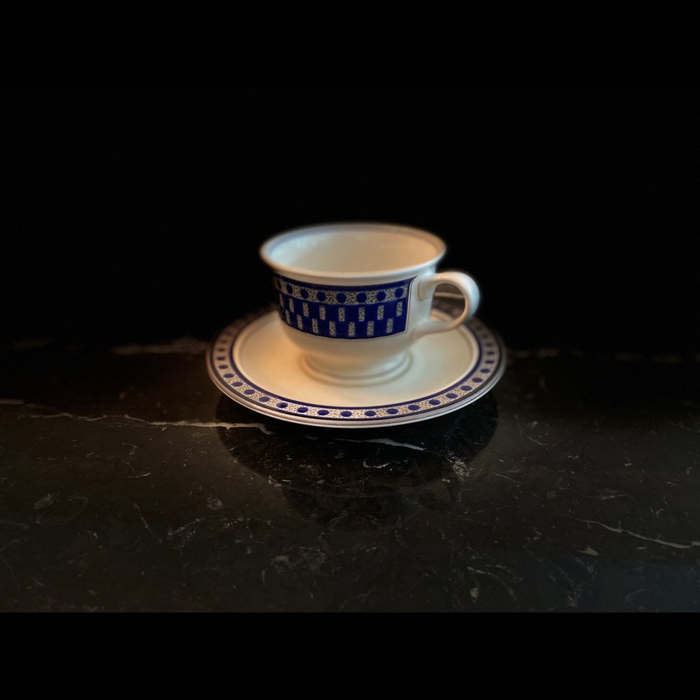 Mikasa Aztec Blue Potter’s Touch Teacup & Saucer